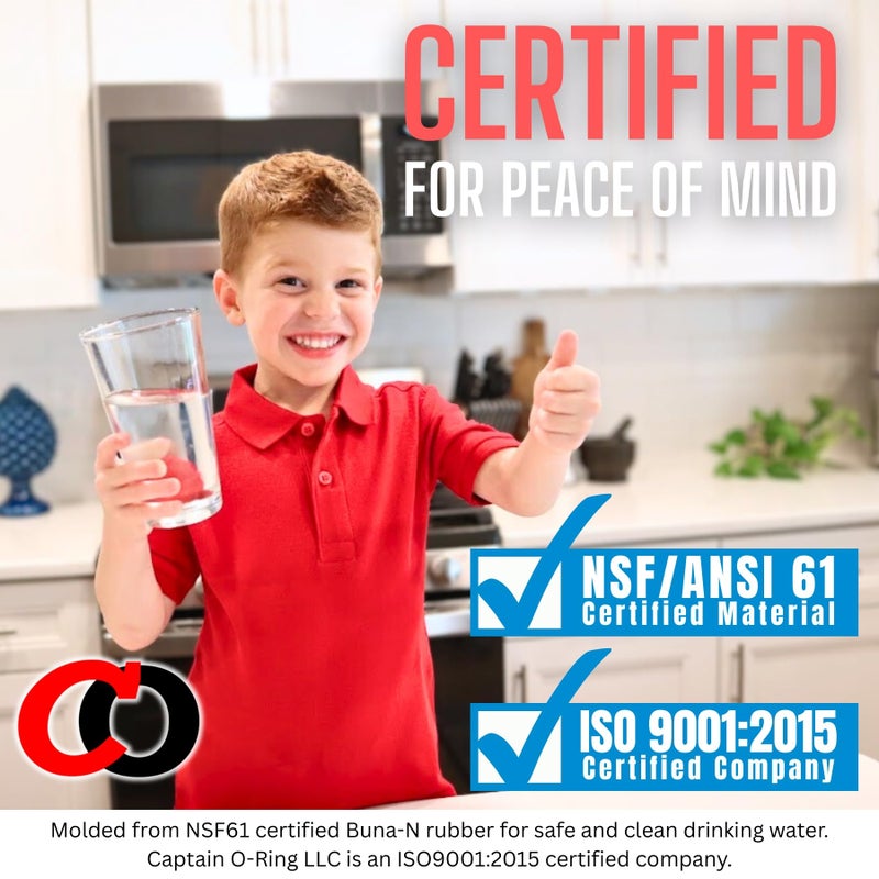 Captain O-Ring حلقة كابتن O - حلقات دائرية بديلة لـ Whirlpool WHKF-DWHBB (WHKF-C9) والسباك الأمريكي W10-PR (W10-OR) (3 عبوات) - Image 4
